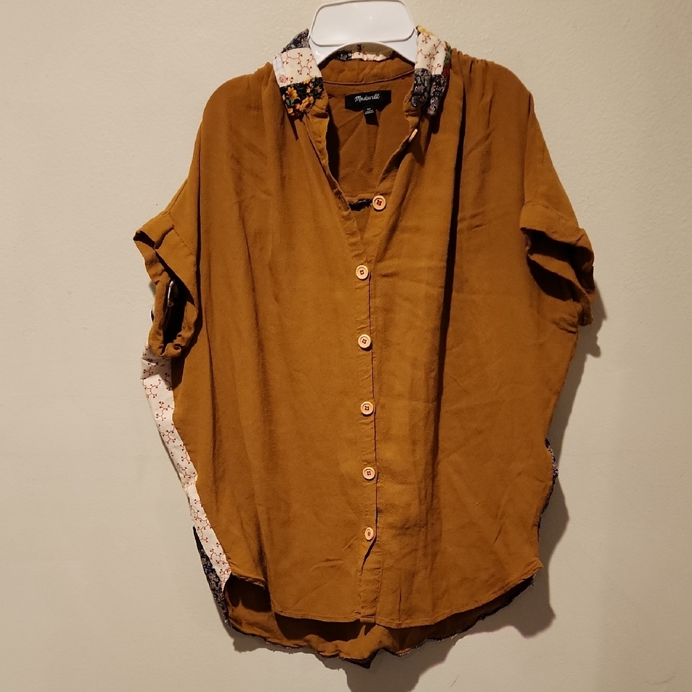 ❤️ MADEWELL QUILTED BACK MADEWELL CENTRAL DRAPEY SHIRT - ONE OF A KIND!, XS - Picture 2 of 9